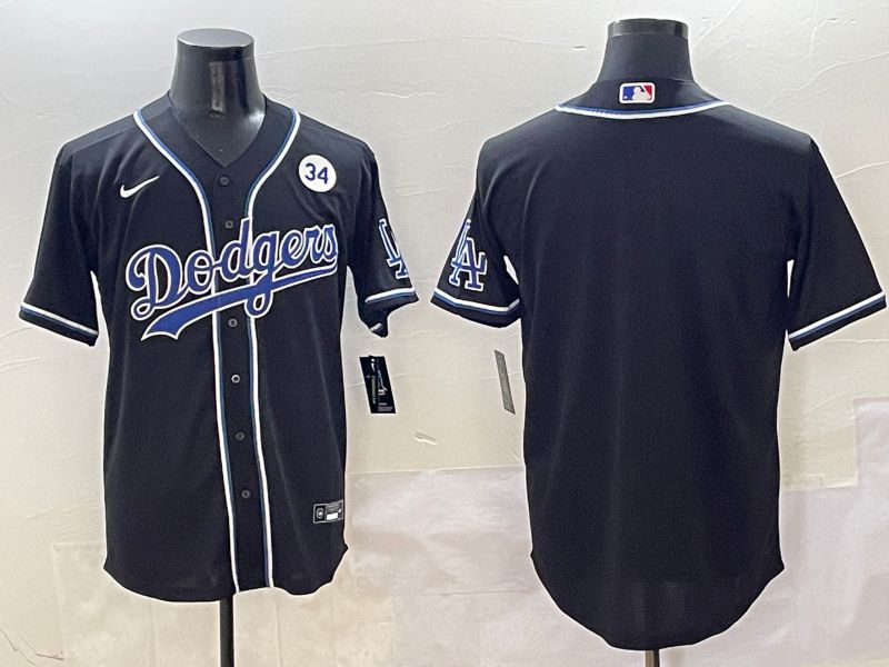 Men Los Angeles Dodgers Blank Black Three generations Nike 2025 MLB Jersey style 4
